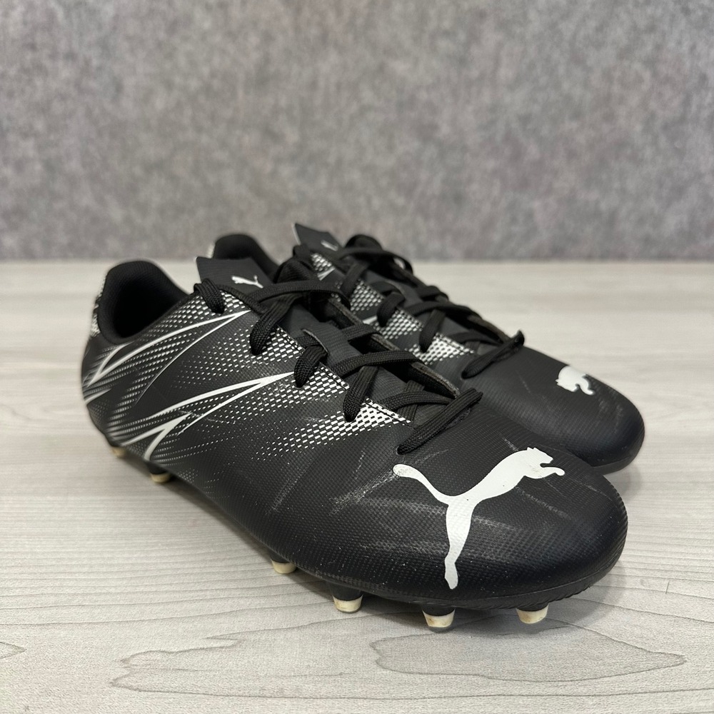 Puma Attacanto FG/AG Soccer Cleats Kids 3.5 Black Mist Football Boots 107480-01